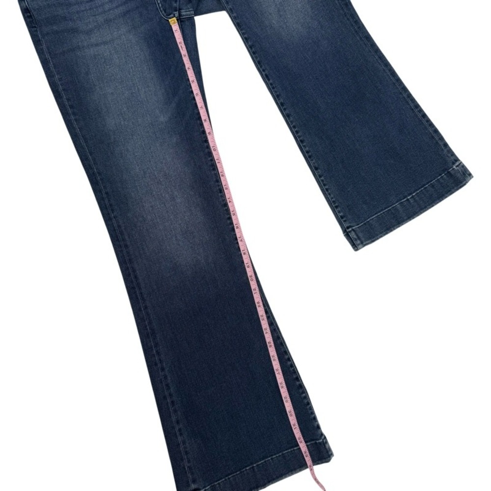 7 FOR ALL MANKIND NEW Size 31 Dojo Flare Jeans Blue Crystal Pocket Y2K Wide Leg - Picture 7 of 12